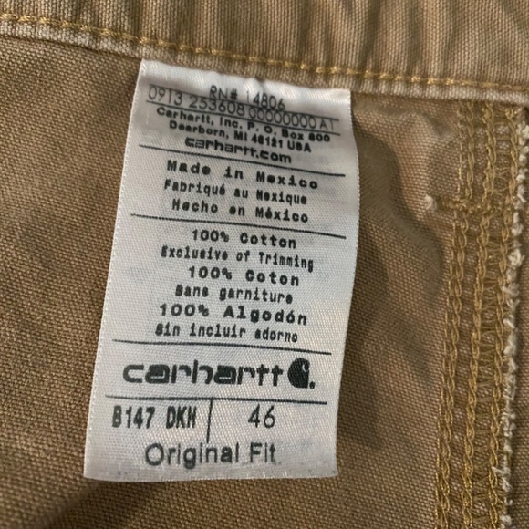 Carhartt B147 Short Original Fit Canvas Utility Work Short 46 - Picture 6 of 6